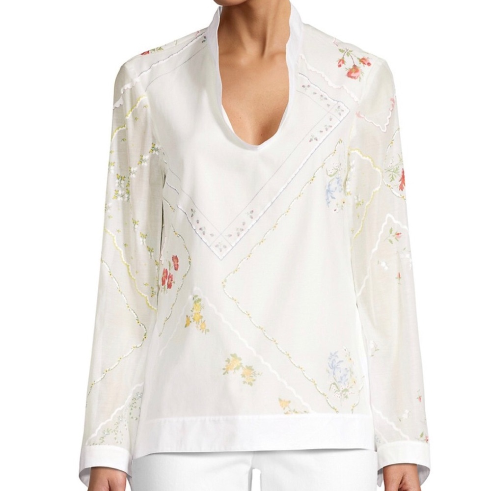 Tory Burch Handkerchief Embroidered Tunic